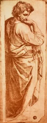 Studie für den St. Paulus des Altarbildes von Bologna (Zeichnung von Raphael)